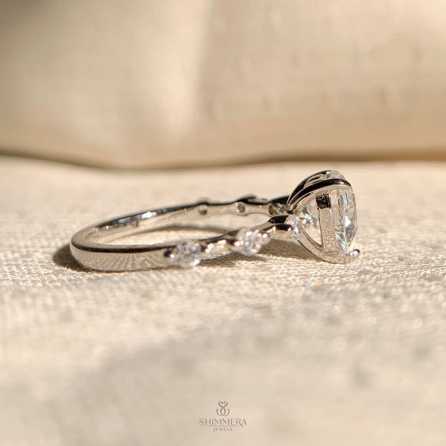 “Stylish sterling silver diamond heart engagement ring for couples”