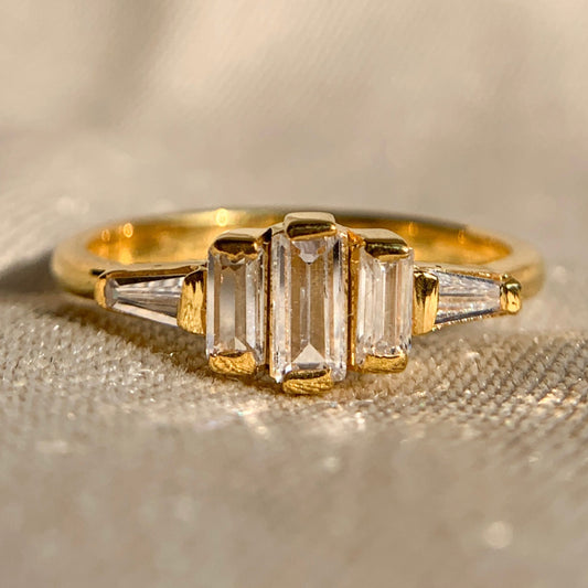 Baguette Cut Diamond 5 Stone Anniversary Ring