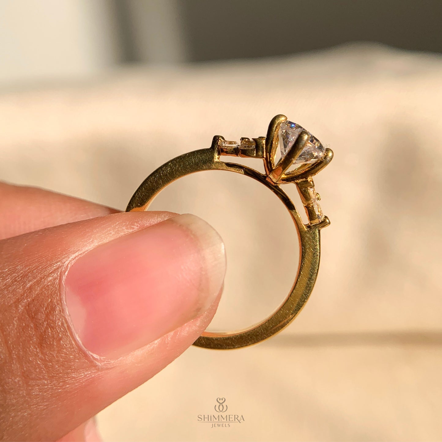 Pear Cut Engagement Rings With Side Stones Settings
