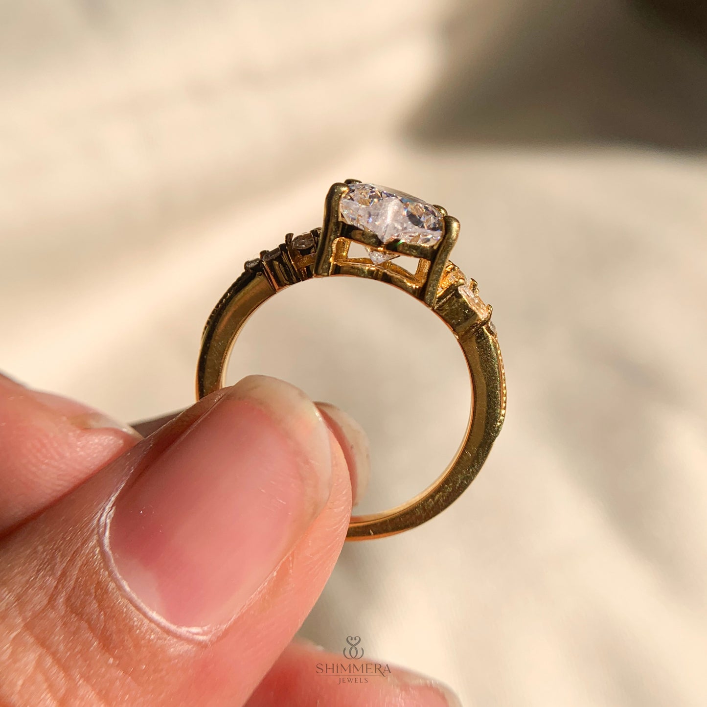 Heart Diamond Natured Inspired Engagement Ring
