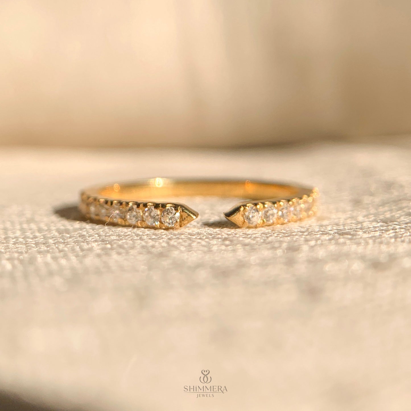 18k Solid Gold Stackable Rings with Round Diamonds