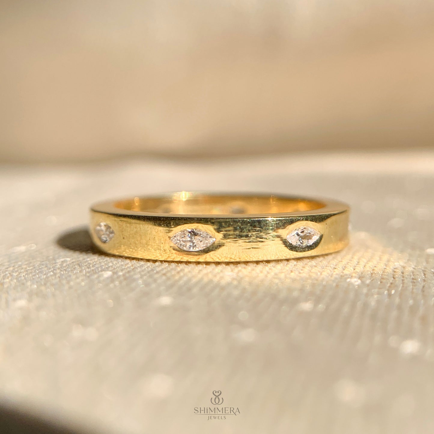 Marquise Cut Diamond Stacking Rings