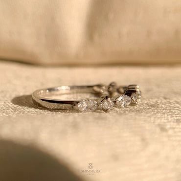 "Elegant 14k gold marquise diamond stacking rings in East West design SR096"