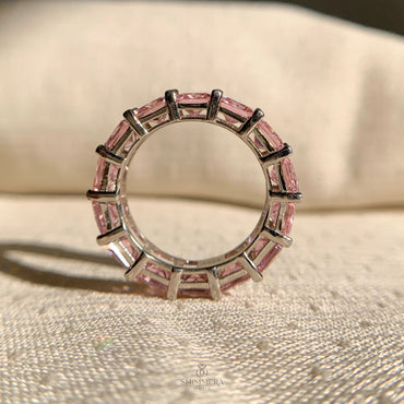 Elegant princess cut diamond eternity band for wedding or anniversary