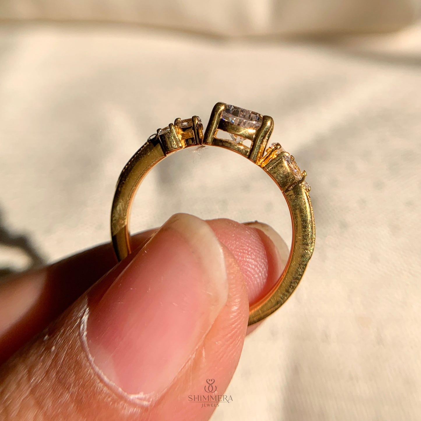 Nature-Inspired Pear-Shaped Diamond Engagement Ring