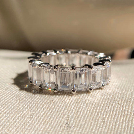 Emerald Shape Diamond Full Eternity Band