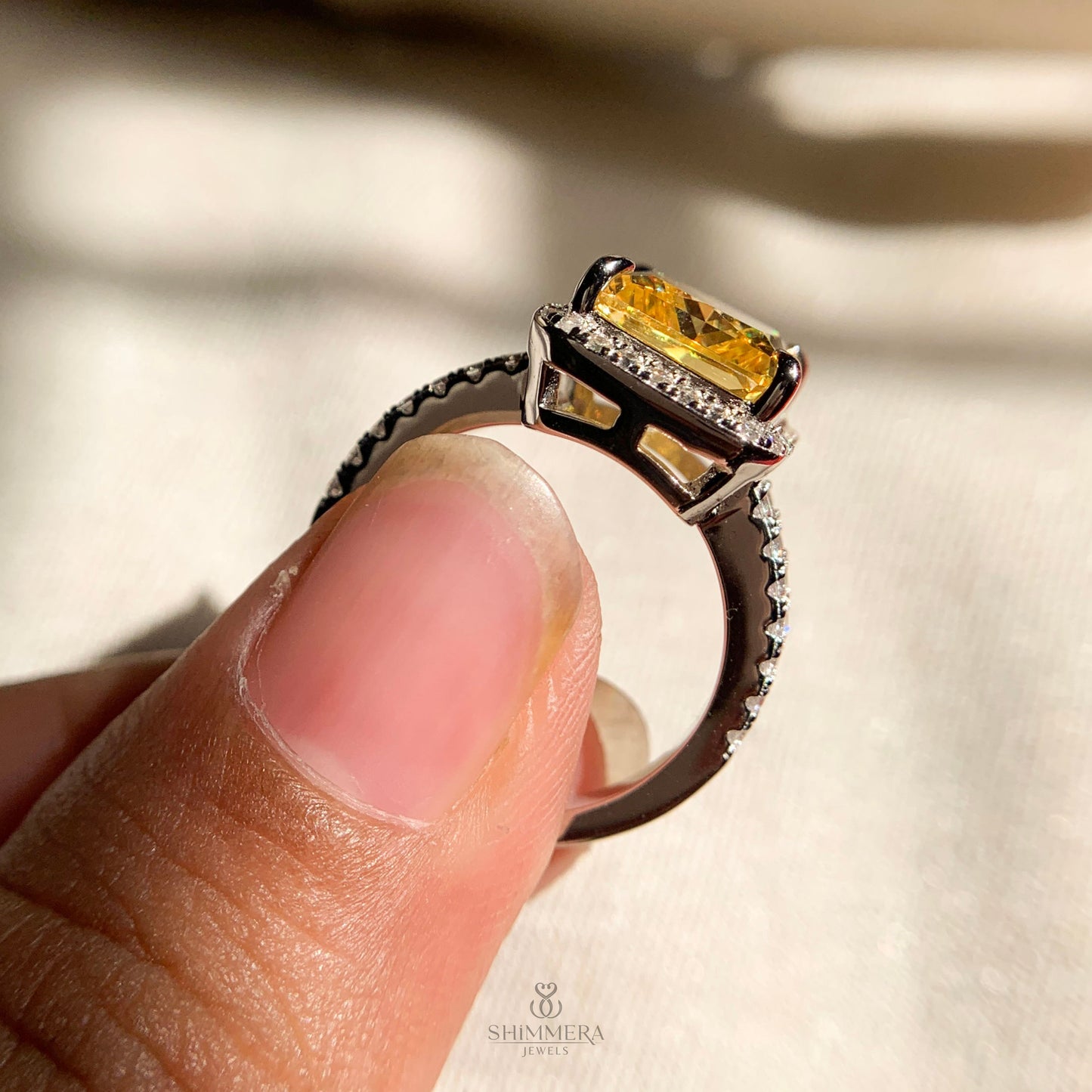 10k Hidden Halo Radiant Engagement Ring