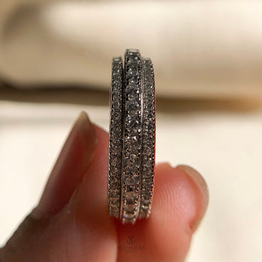 10k 3 Row Round Diamond Eternity Band