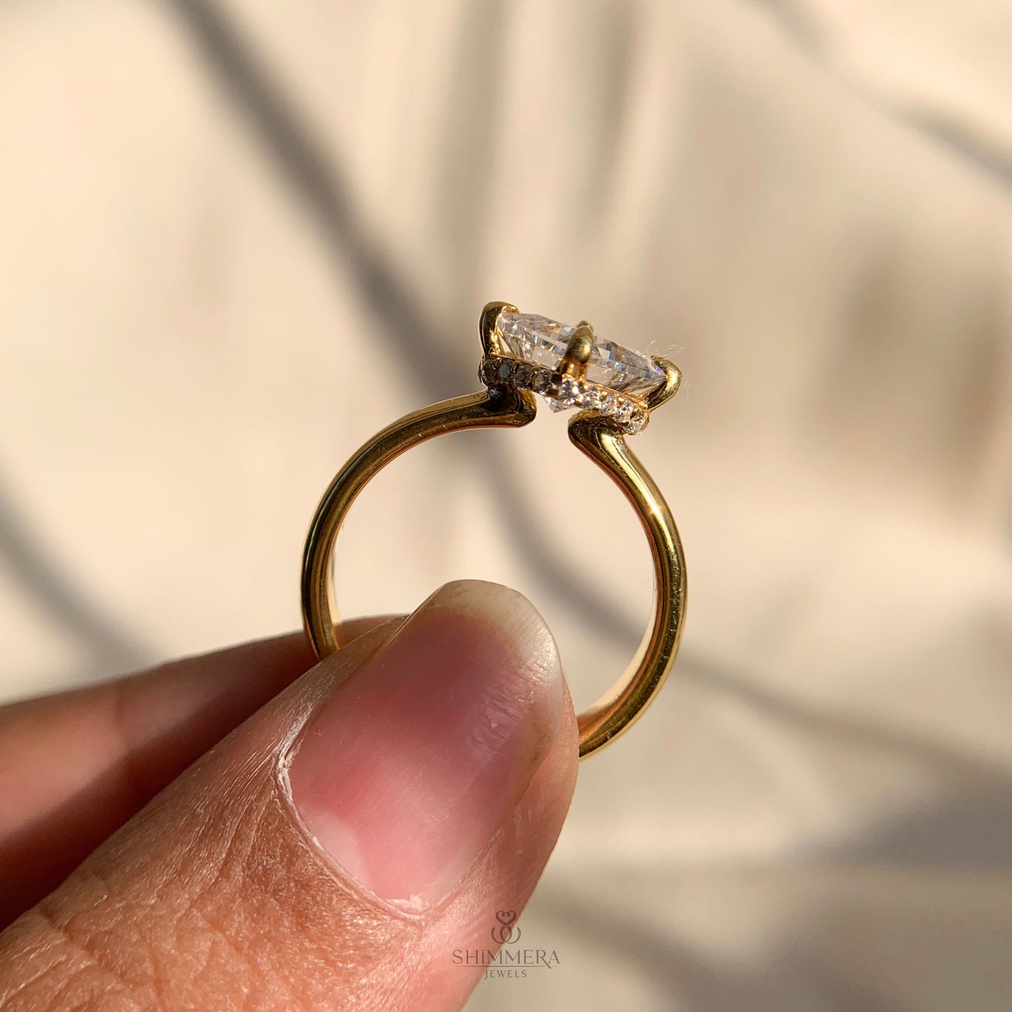 Princess Cut Diamond Moissanite Promise Ring