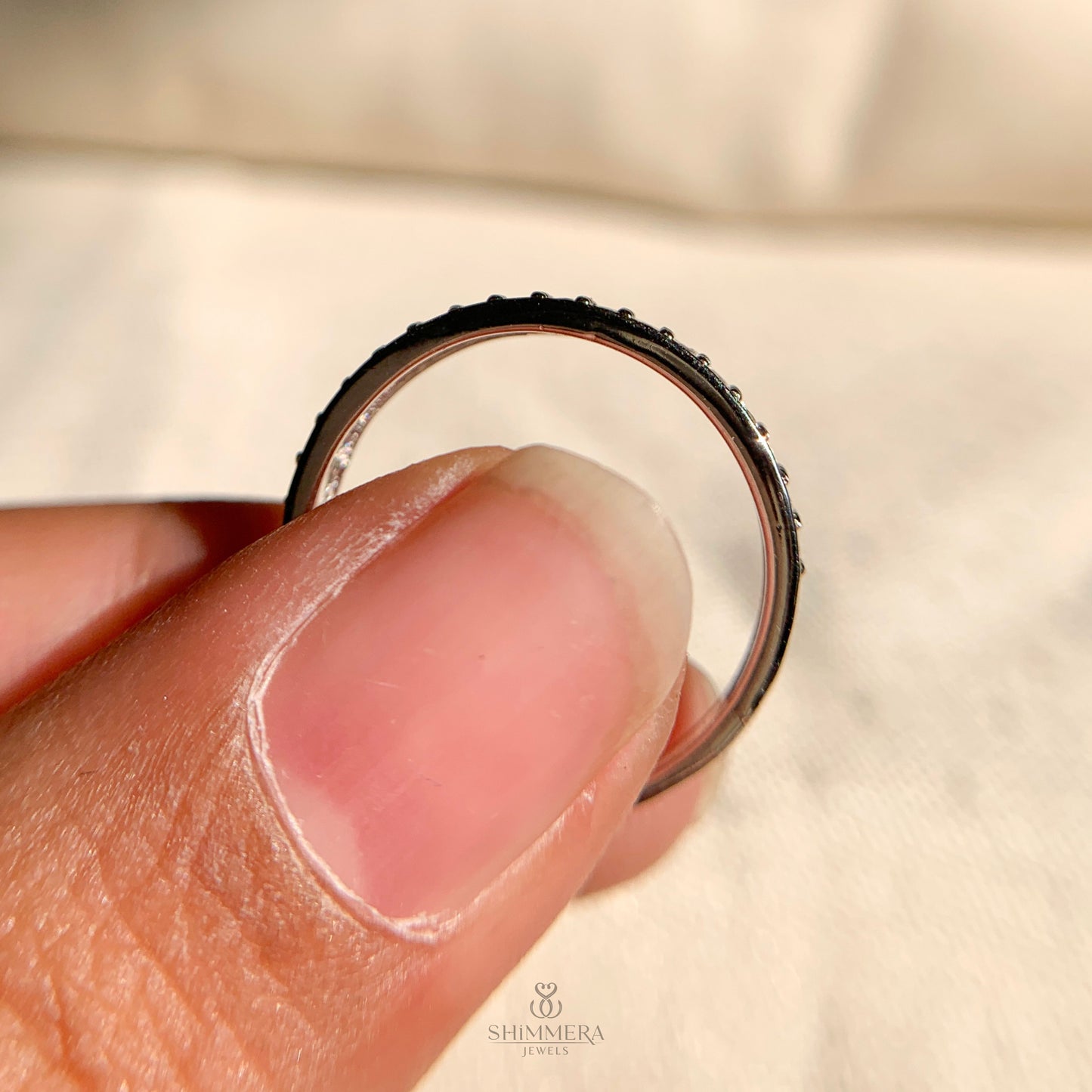 Luxury double row round diamond wedding band for her