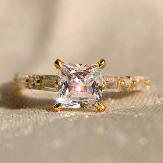 White Gold Princess Cut Engagement Rings