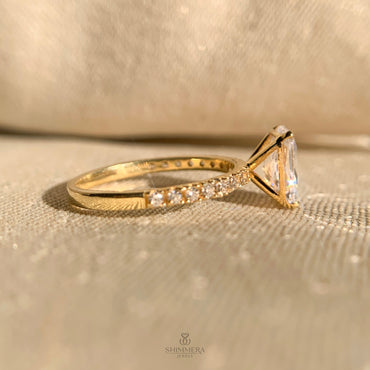 “Radiant cut 1 carat diamond side stone engagement ring for timeless elegance”