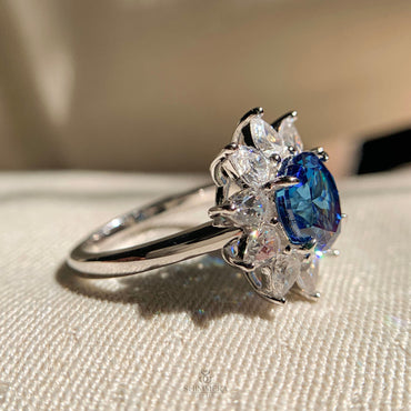 Engagement Rings with Blue Sapphires and White Pear