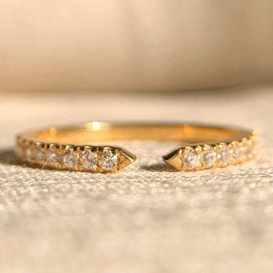 18k Solid Gold Stackable Rings with Round Diamonds