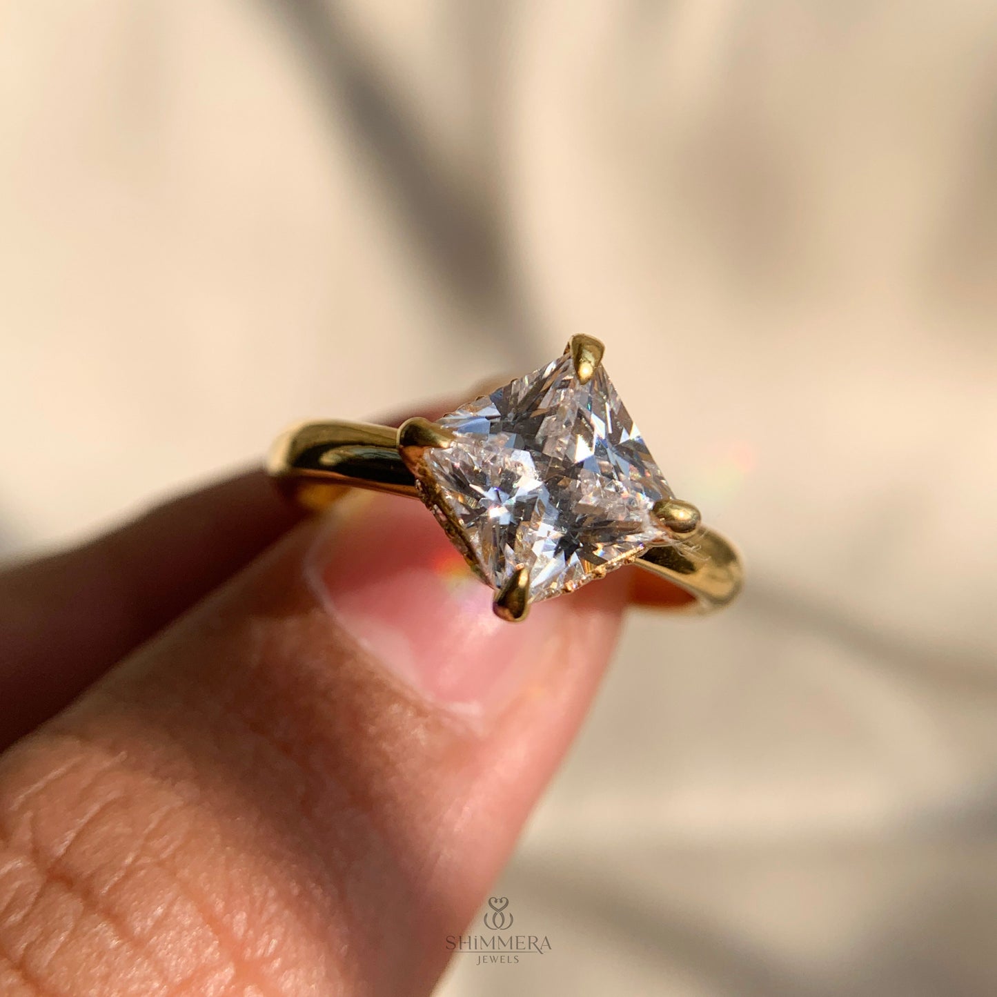 Princess Cut Diamond Moissanite Promise Ring