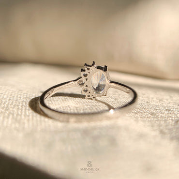 "1ct lab created oval diamond cluster ring perfect for engagements"