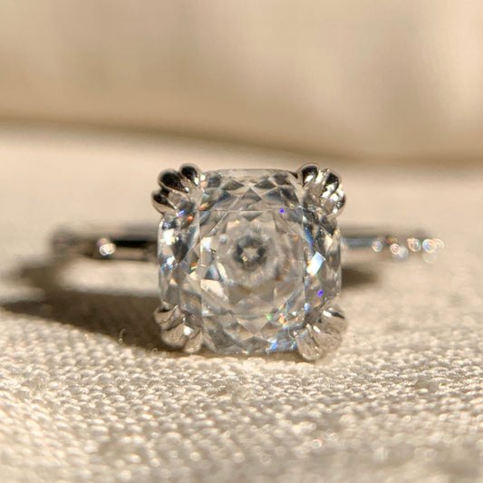 Old European Cut Diamond White Gold Engagement Ring