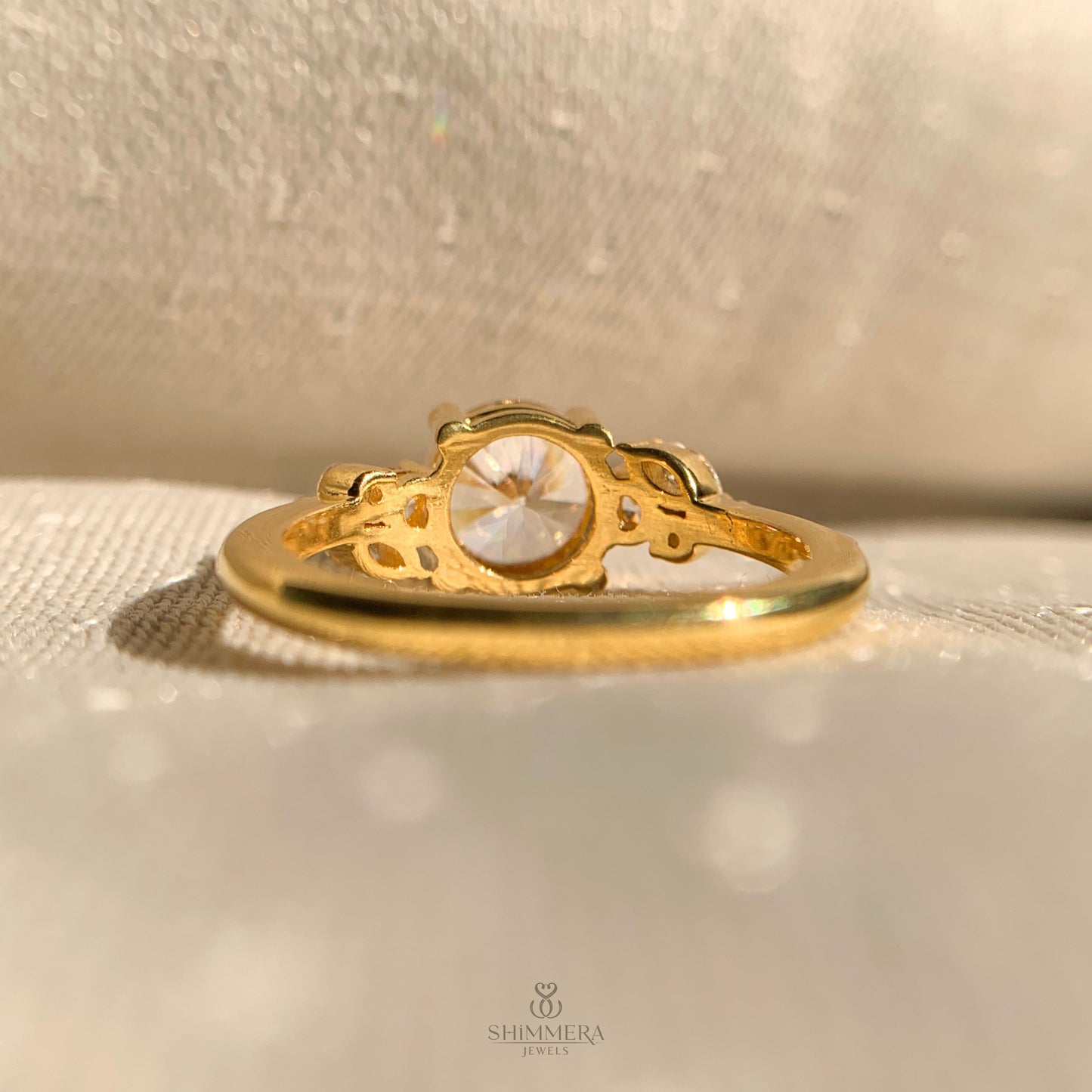 Round Diamond Nature Inspired Moissanite Engagement Rings