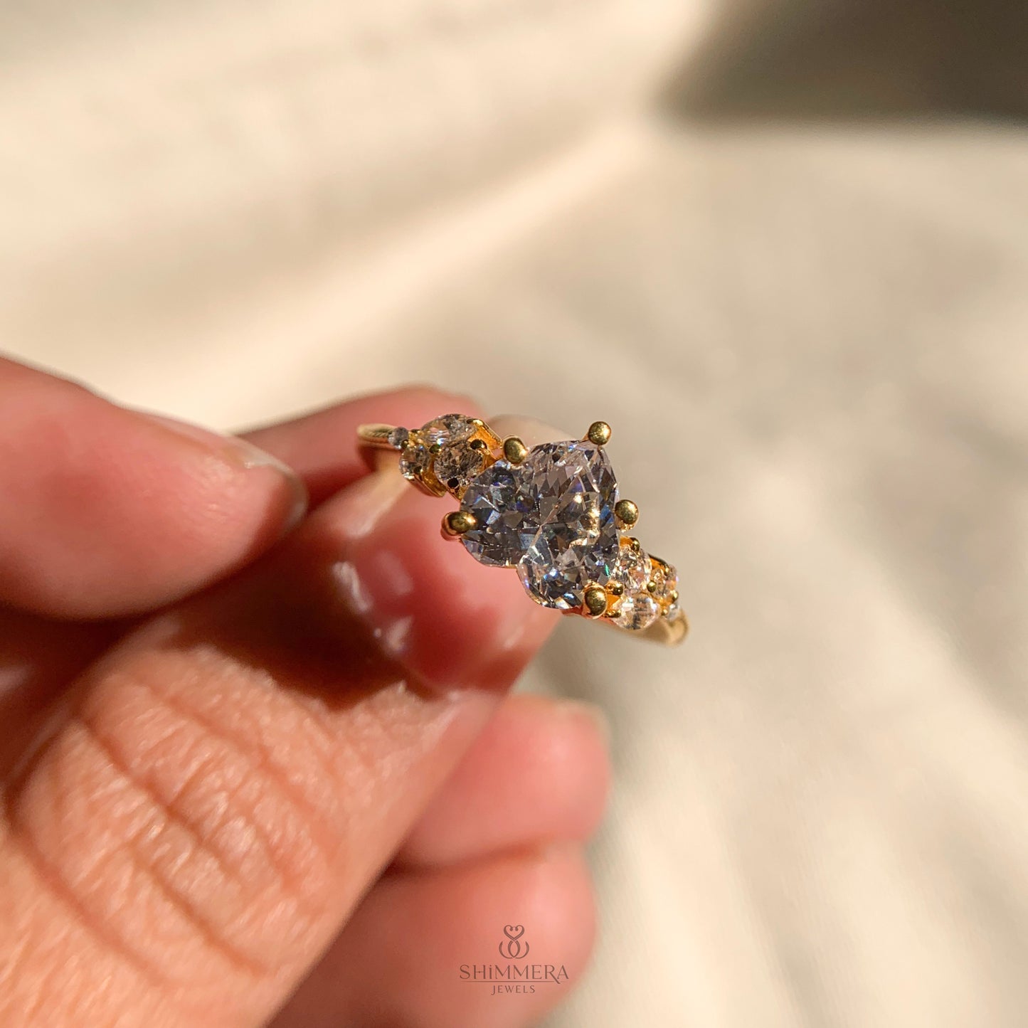 Heart Shaped Natured Inspired Engagement Ring