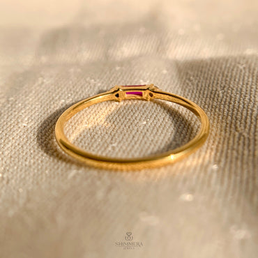 Baguette Shape Stackable Birthstone Rings