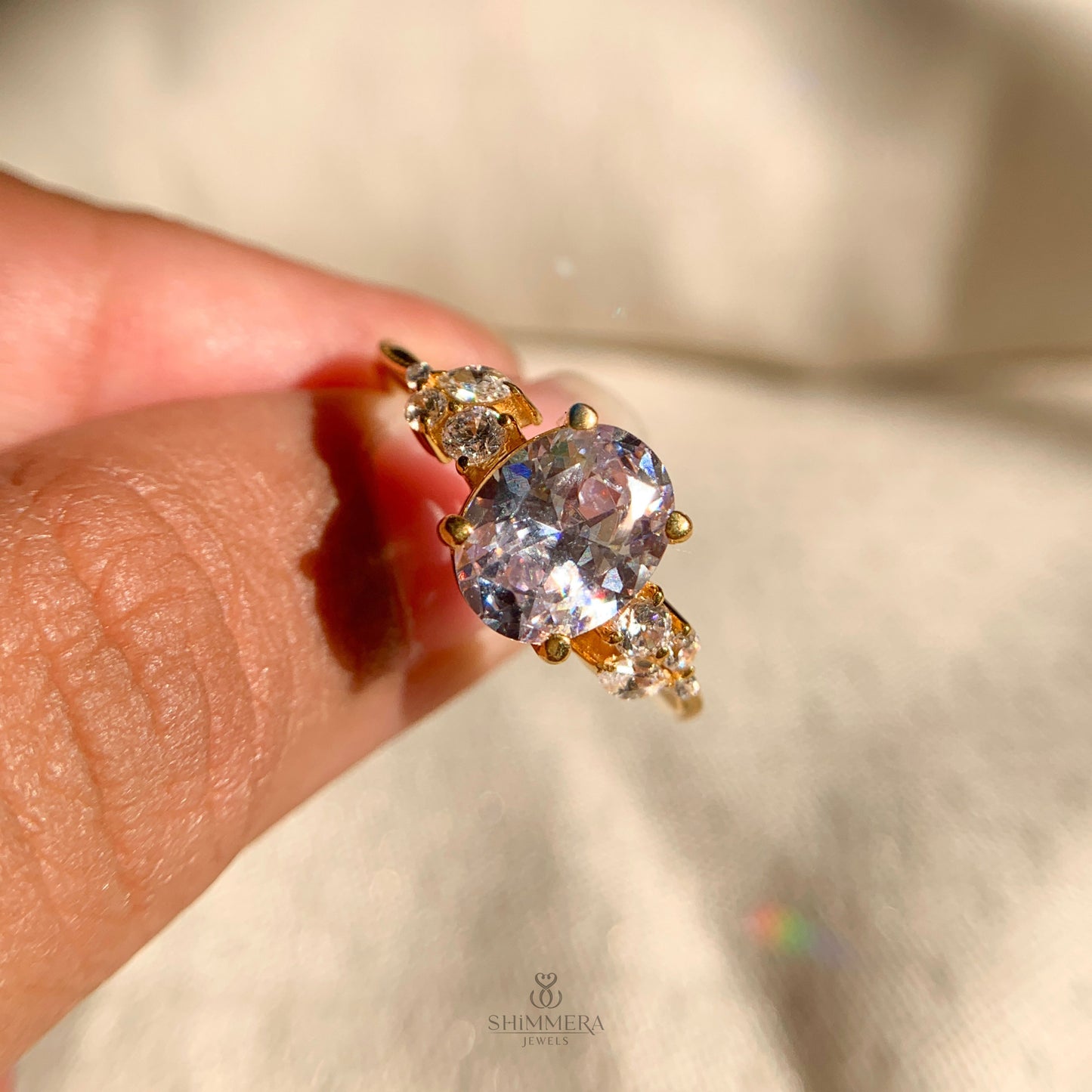 Classic Oval Cut Nature Inspired Engagement Ring