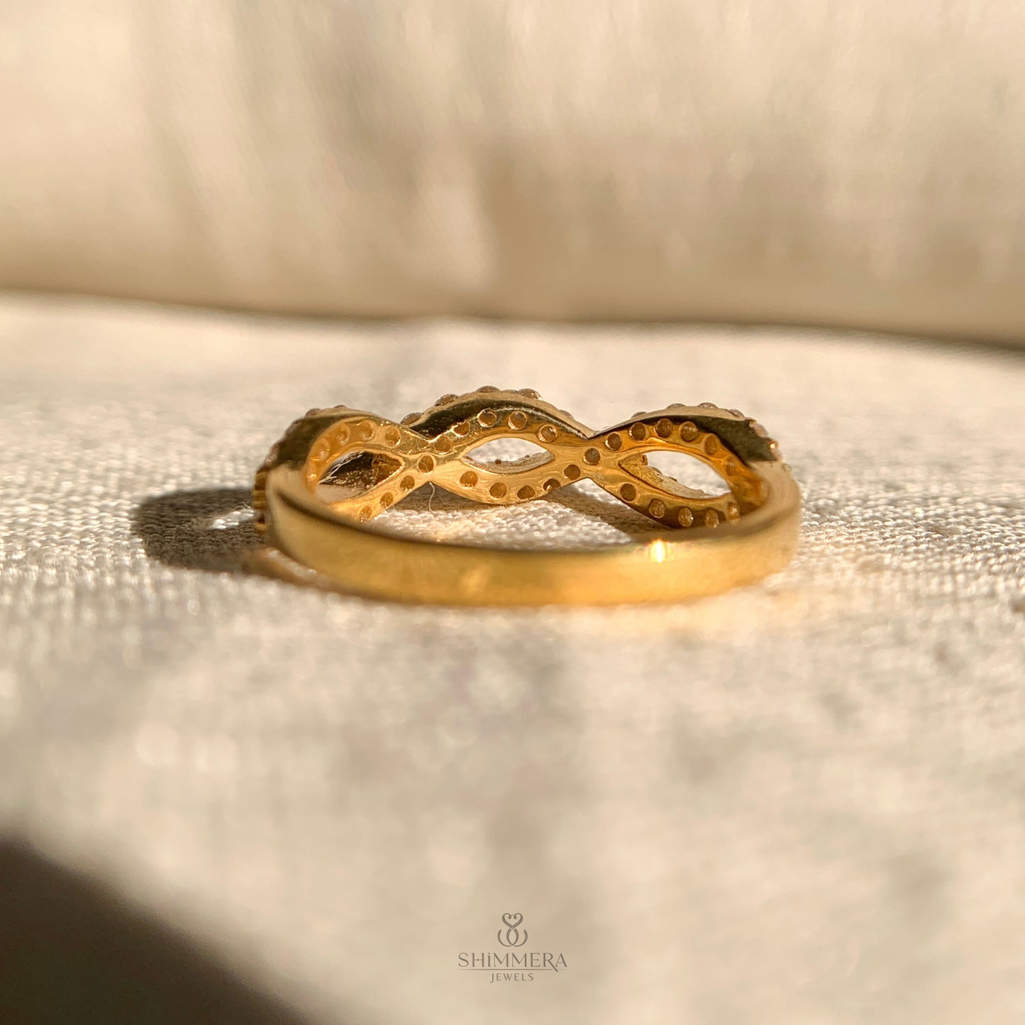 Half Infinity Pave Diamond Engagement Ring