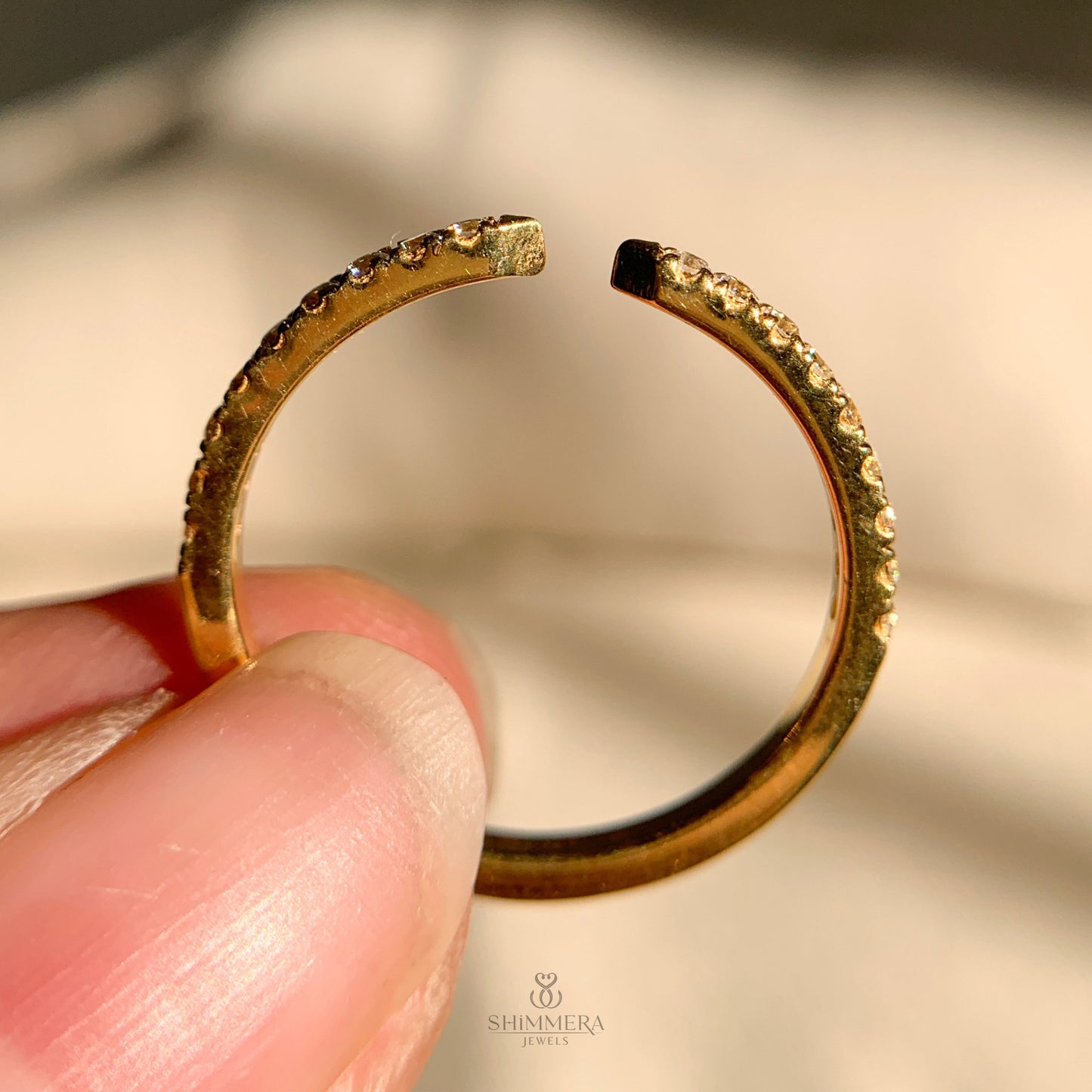 18k Solid Gold Stackable Rings with Round Diamonds