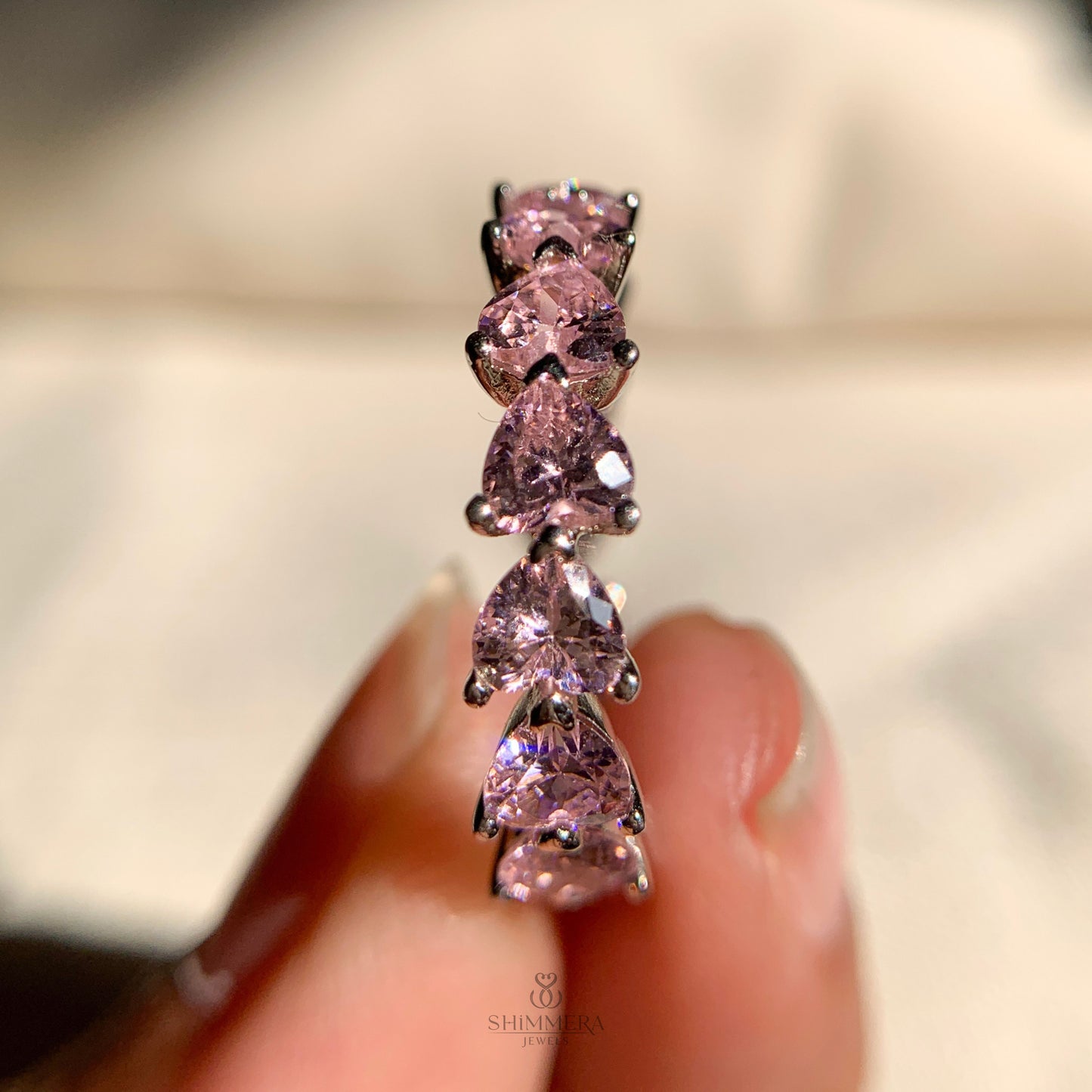 Luxury heart diamond eternity wedding ring for brides
