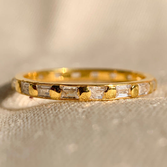 14k gold east west baguette wedding band for women