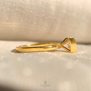 Princess Half Bezel Setting Engagement Ring