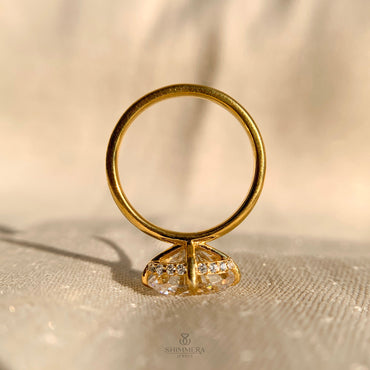 Cushion Cut Hidden Halo Engagement Ring