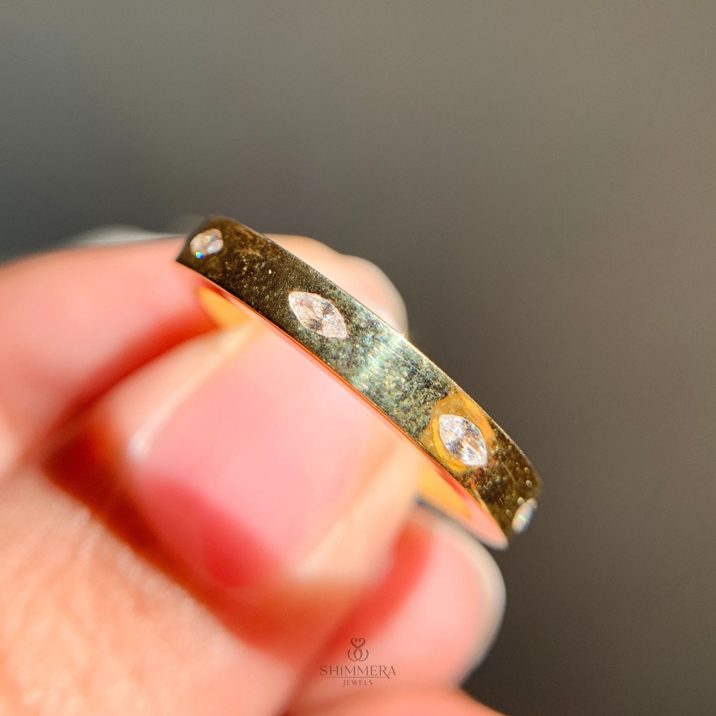 Marquise Cut Diamond Stacking Rings