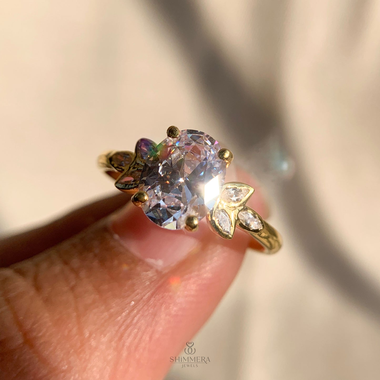 Oval Engagement Ring With Side Stones
