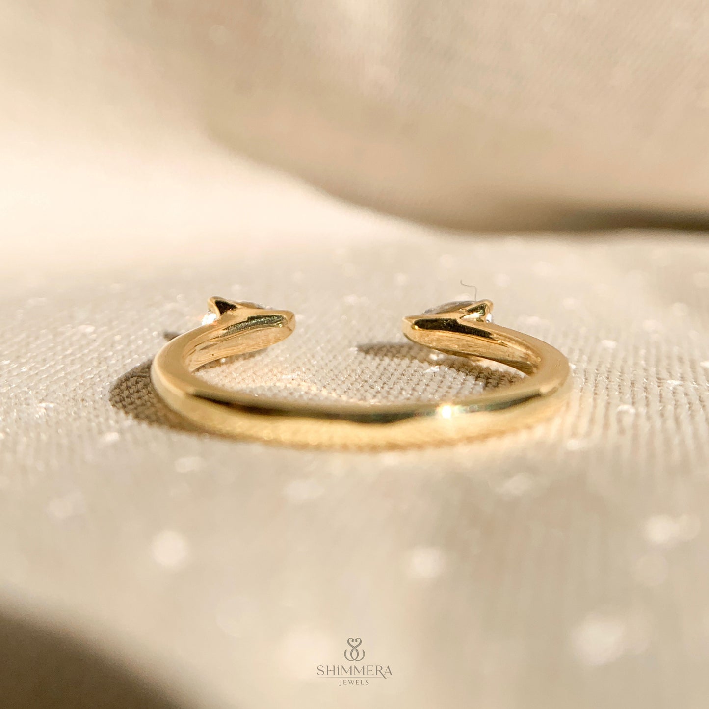 Pear Diamond Open Ring Wedding Band