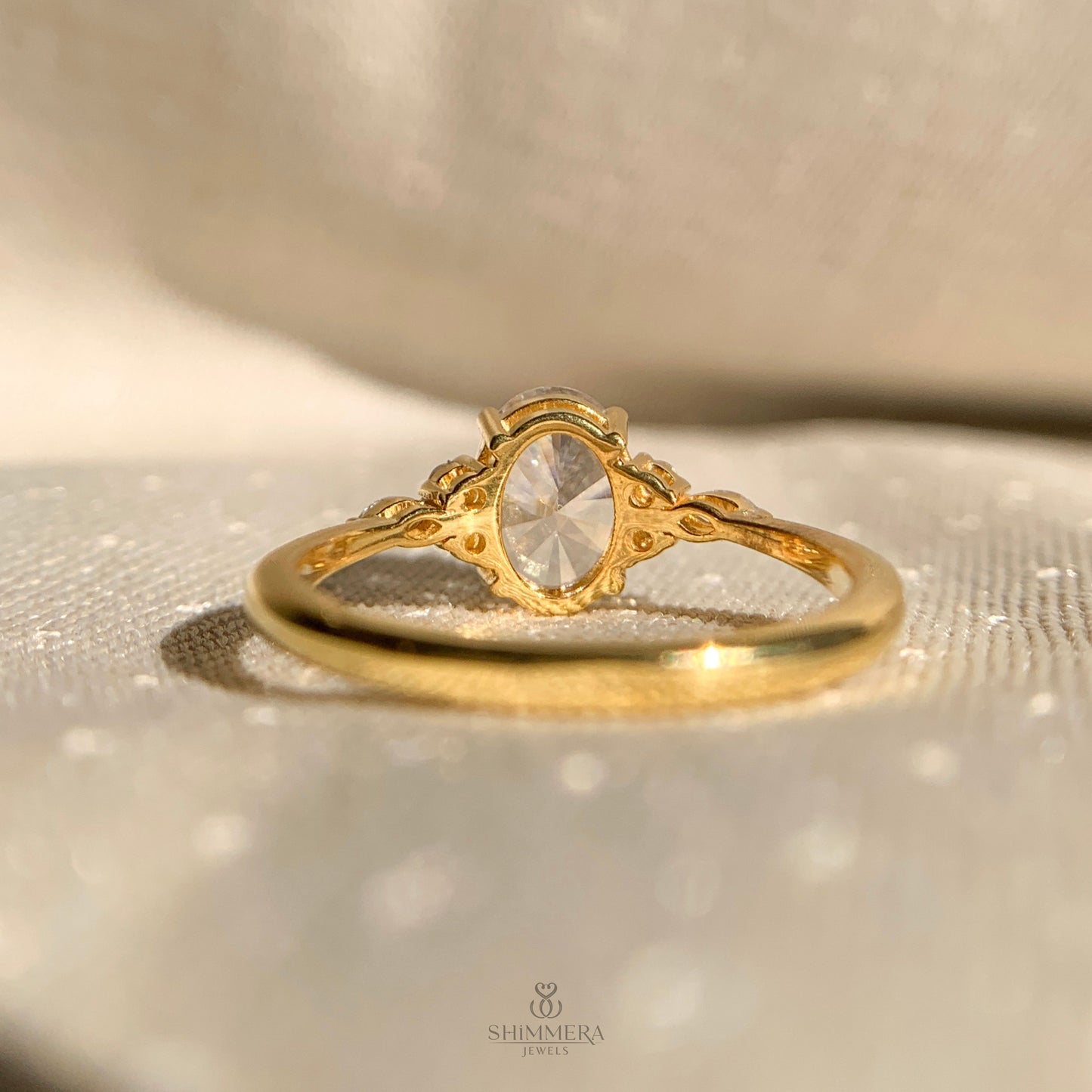 Luxury oval diamond ring with sparkling accent side stones