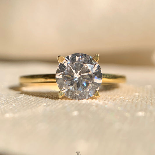 “1.5 carat round solitaire diamond engagement ring in classic prong setting”