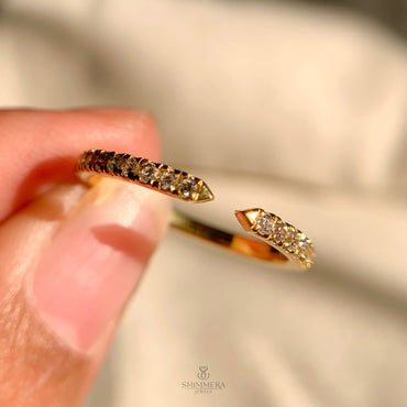 18k Solid Gold Stackable Rings with Round Diamonds