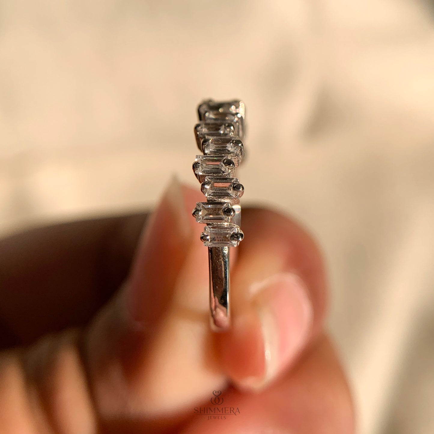 Gold Wedding Bands with Baguette Diamonds