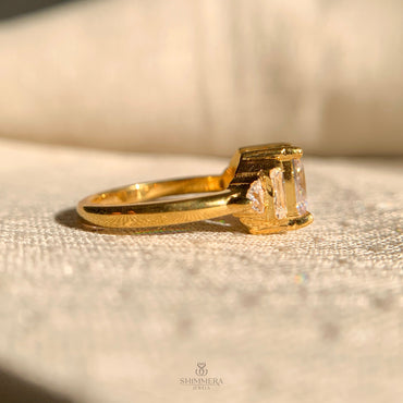 Elegant princess cut lab grown diamond engagement ring for women