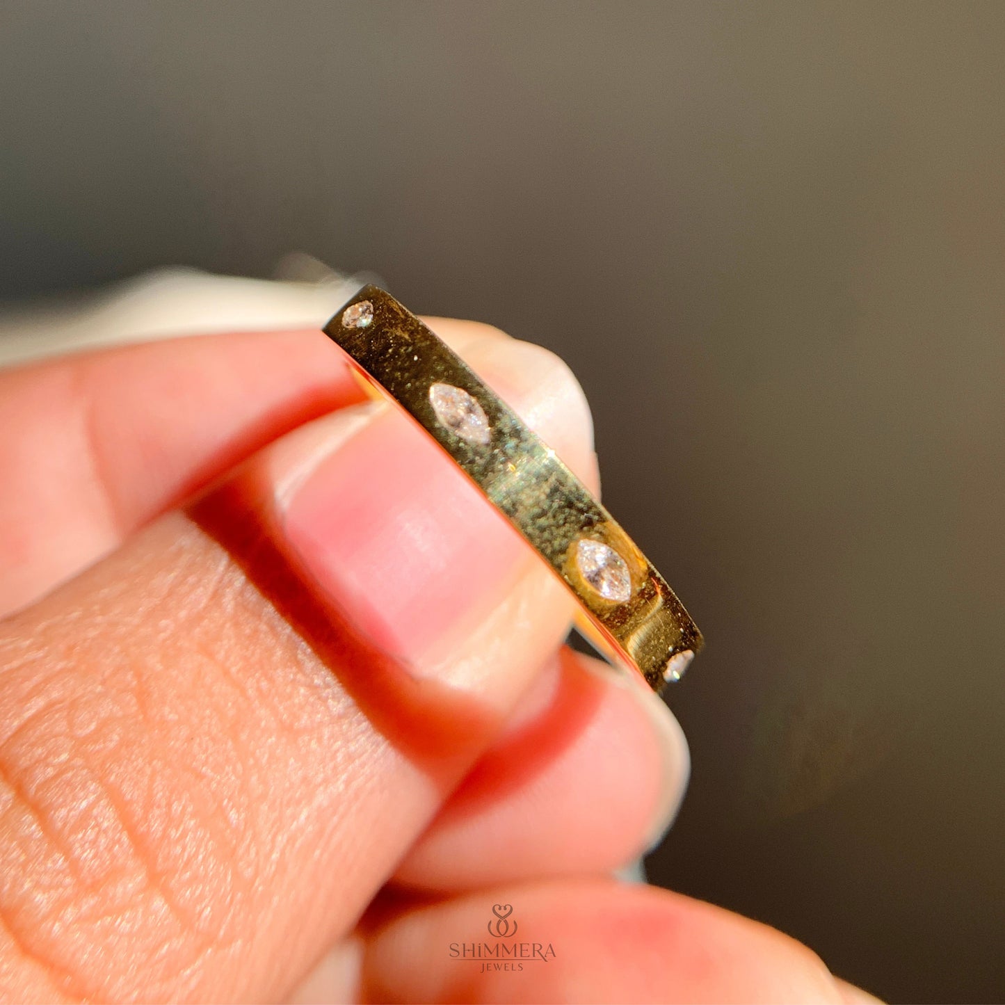 Marquise Cut Diamond Stacking Rings