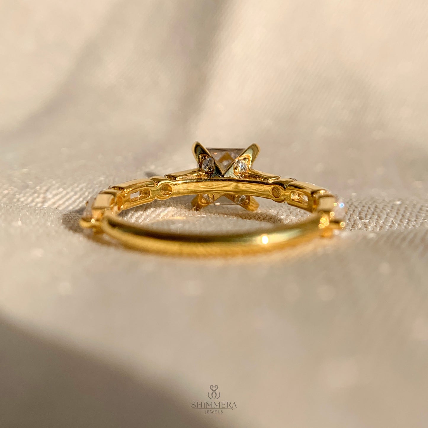 White Gold Princess Cut Engagement Rings