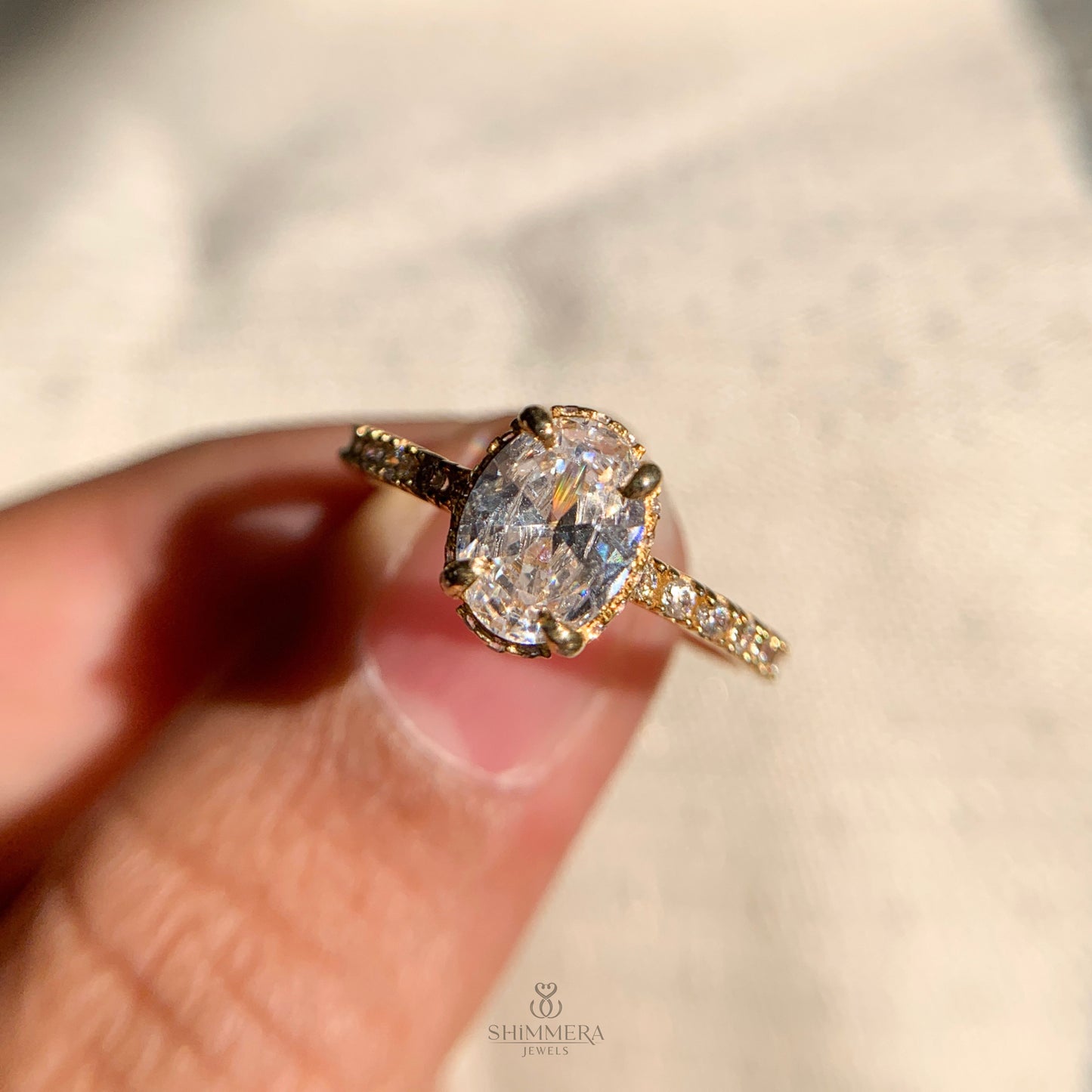 Hidden Halo Oval Engagement Rings by ...
