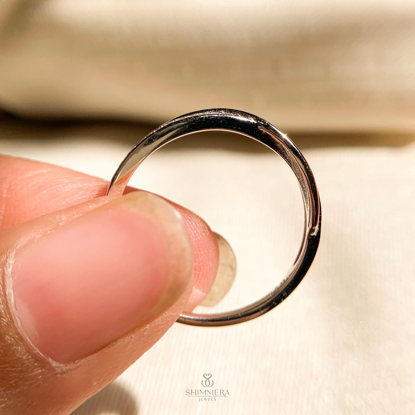 Moissanite Diamond Crossover Ring