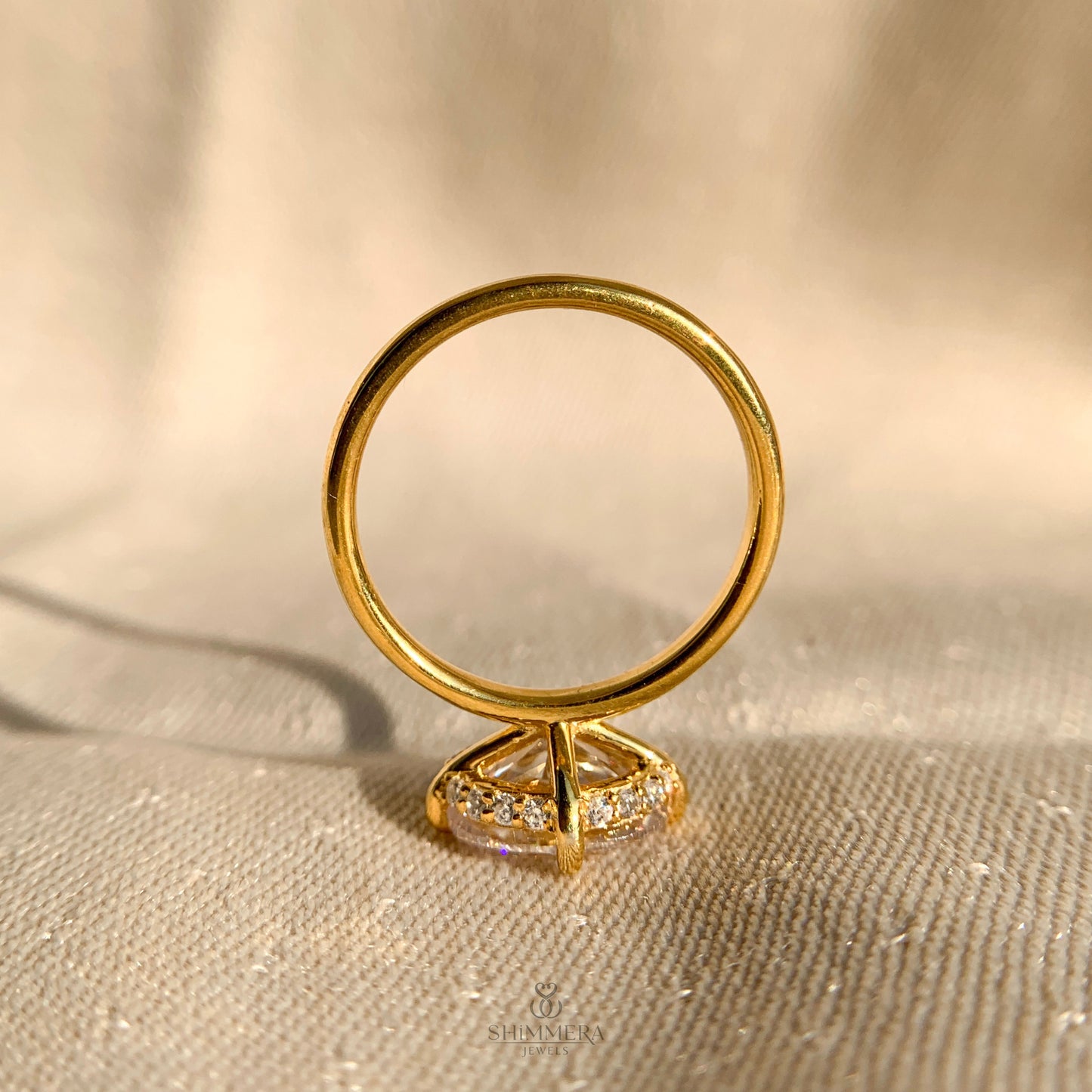 14K Gold Oval Moissanite Engagement Ring
