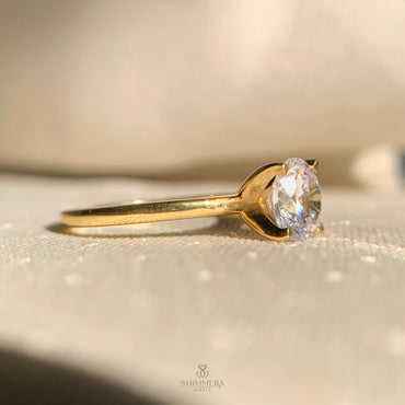 1.5ct round diamond solitaire ring in white gold for engagement”