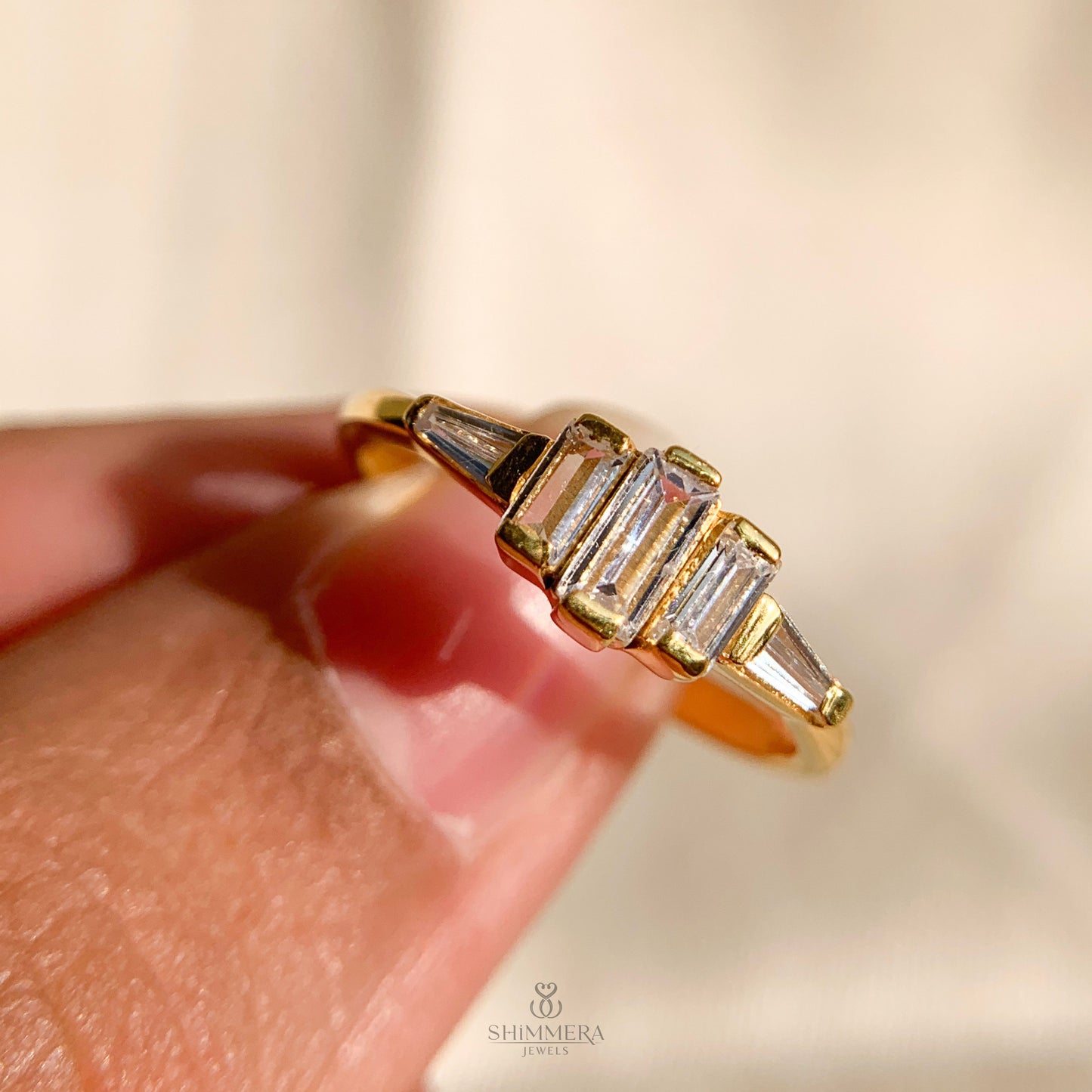 Baguette Cut Diamond 5 Stone Anniversary Ring