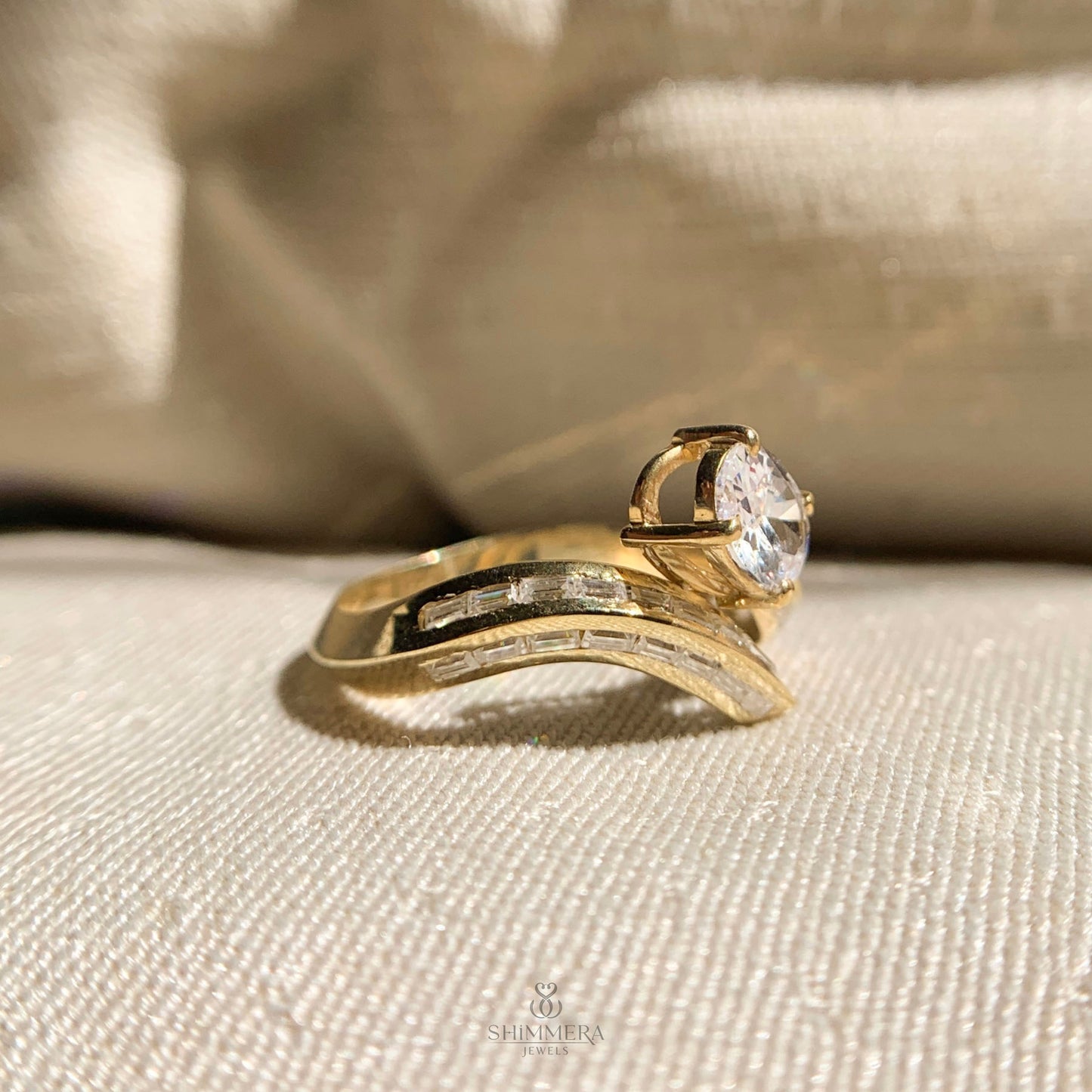 Curved Wedding Bands in Gold