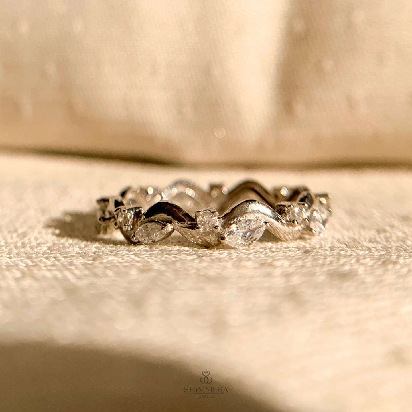 Marquise and Round Shape Stacking Diamond Rings for Women