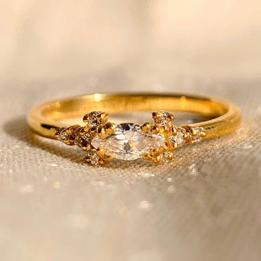 Marquise Cut Moissanite Engagement Ring