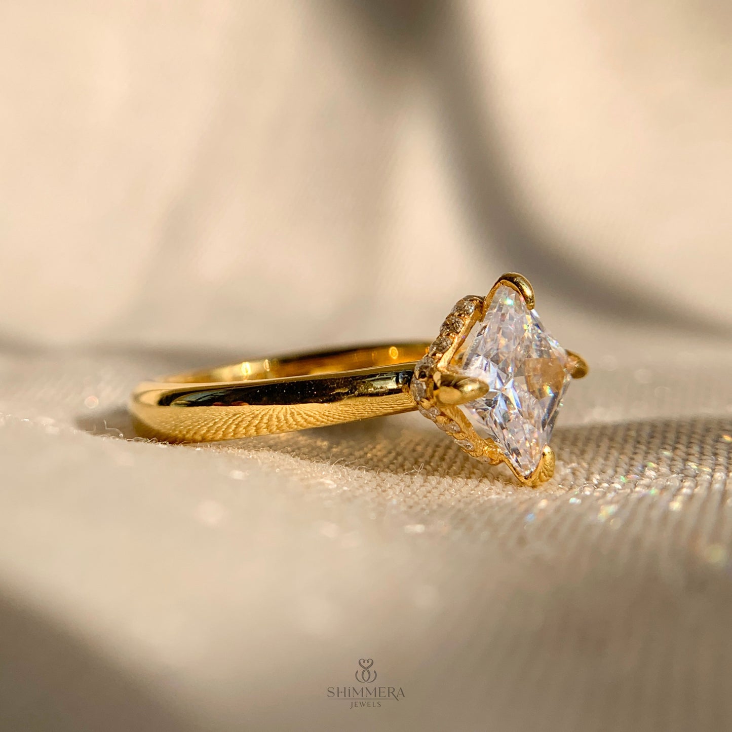 Princess Cut Diamond Moissanite Promise Ring